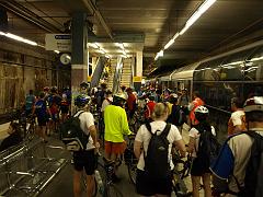  Crowds of cylists at North Sydney station.