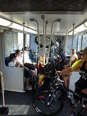 Illawarra line Tangara train well loaded with bicycles.