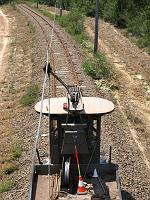  (Loftus, Royal National Park), 99u from it's tower. The kink in the line was were the old pole's backet was attached to the wire.