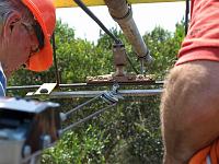  (Loftus, Royal National Park), Attaching the trolley wire to the new bracket.