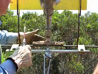  (Loftus, Royal National Park), Attaching the trolley wire to the new bracket.